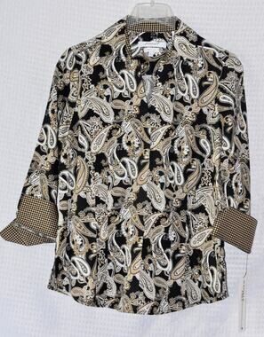 FOXCROFT TAYLOR Stripe Tunic Shirt Size 8 NEW!!!